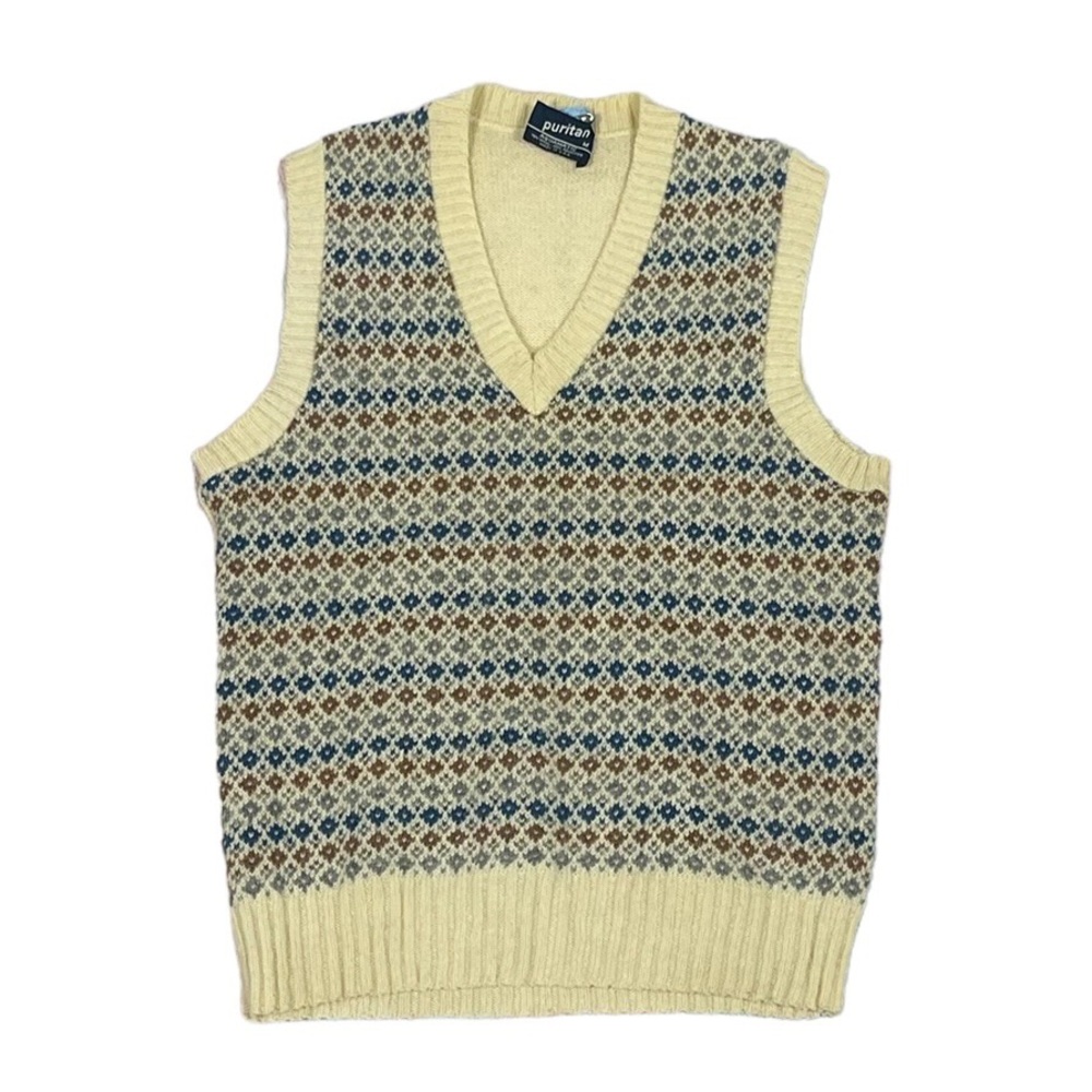 DIAMOND PATTERNED COLORED VEST vintage